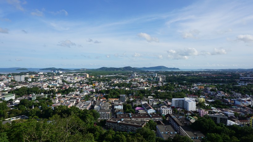 鸟瞰城市建筑风景图片