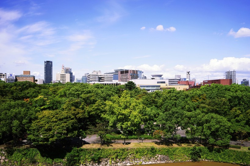 日本大阪城公园城市风景图片