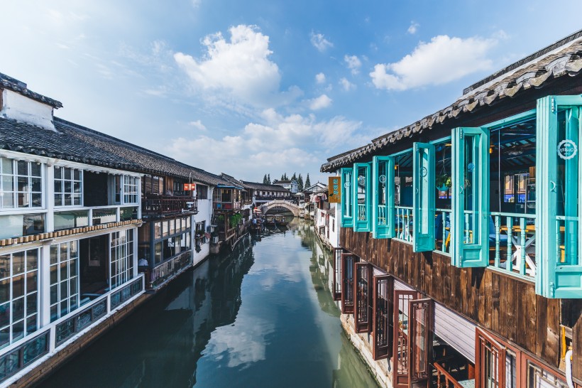 上海朱家角河道风景图片