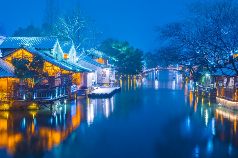 浙江乌镇雪景图片