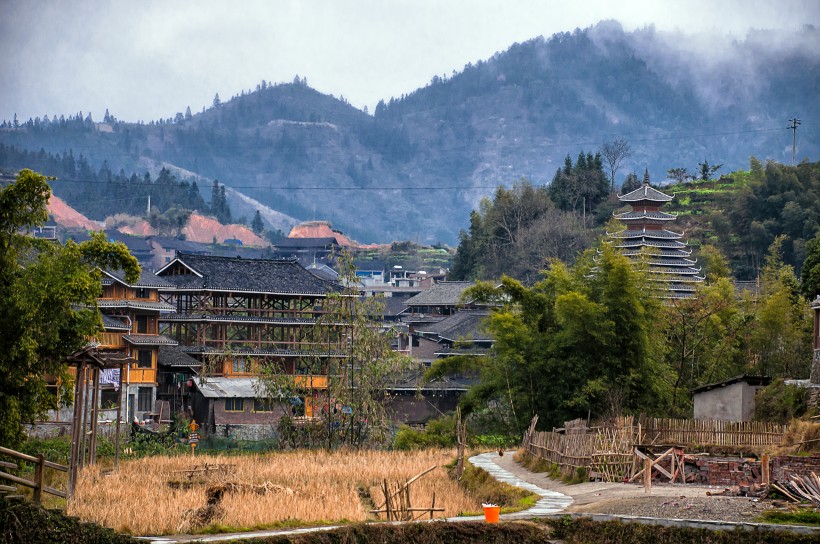 广西三江程阳风雨桥风景图片