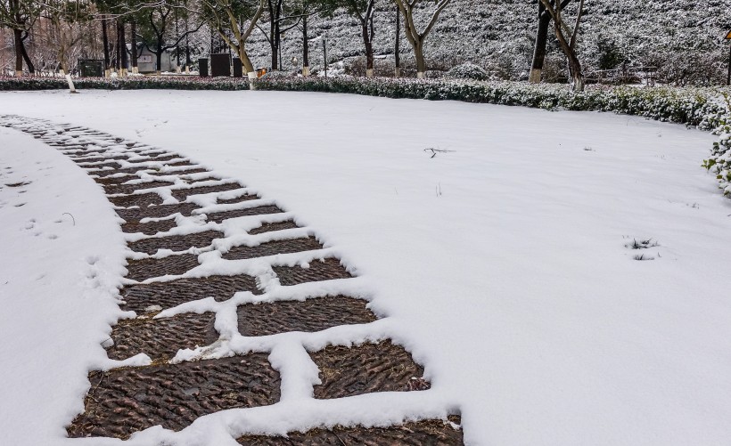 浙江海宁盐官古城雪景图片