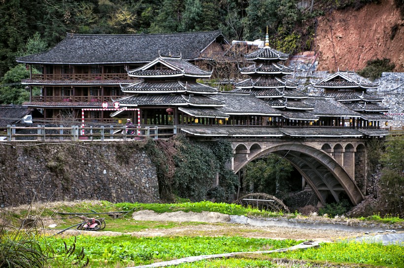 广西三江程阳风雨桥风景图片