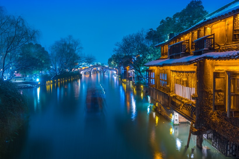 浙江乌镇雪景图片