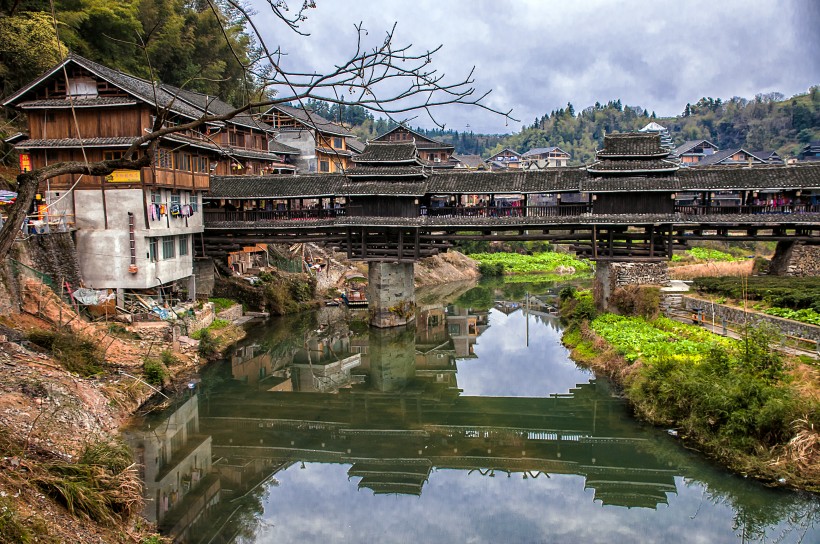 广西三江程阳风雨桥风景图片