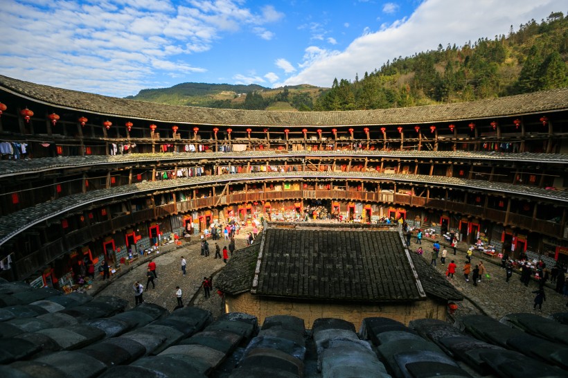 福建土楼建筑风景图片