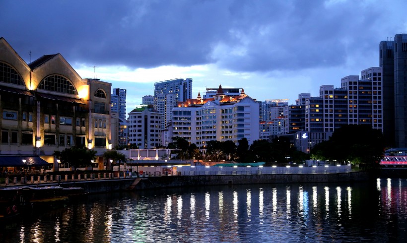 新加坡城市夜景图片