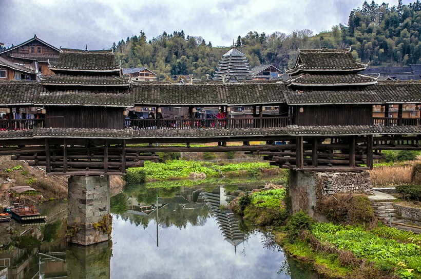 广西三江程阳风雨桥风景图片