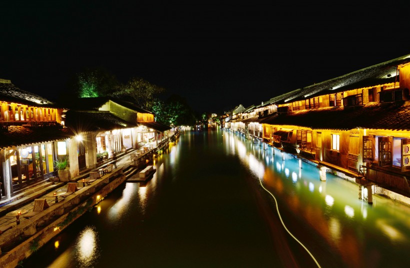 浙江烏鎮(zhèn)夜景圖片