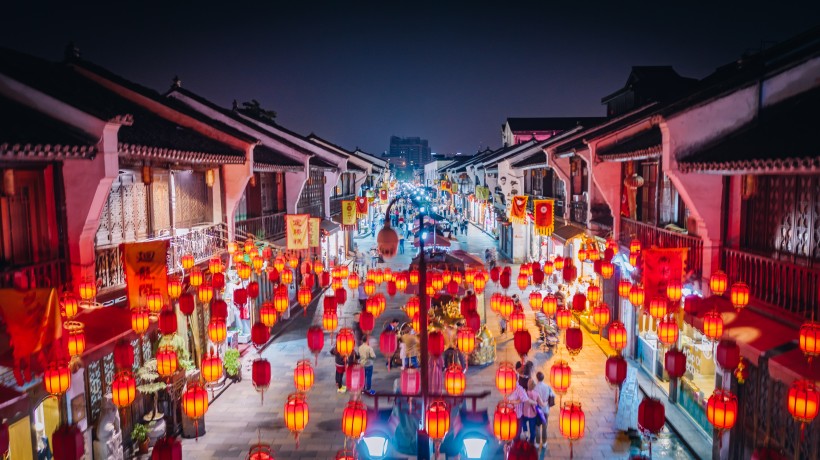 浙江杭州清河坊夜晚風(fēng)景圖片