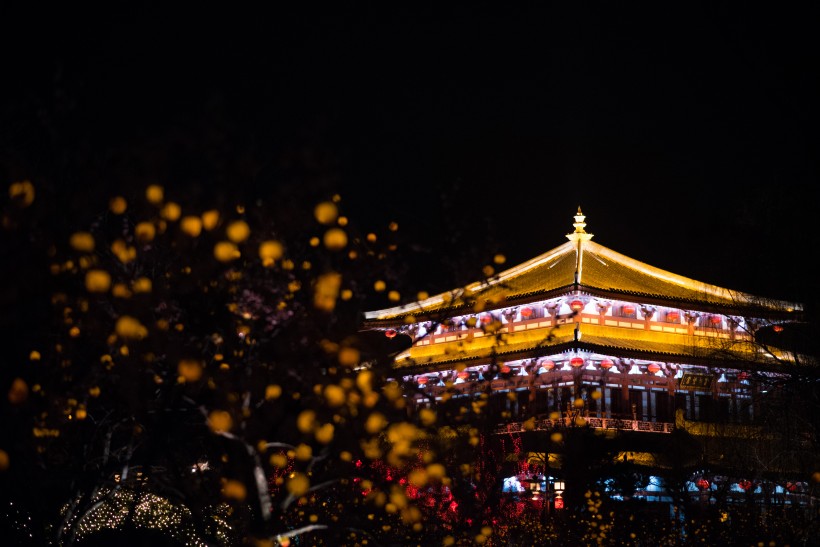 陕西西安大唐芙蓉园美丽夜景图片