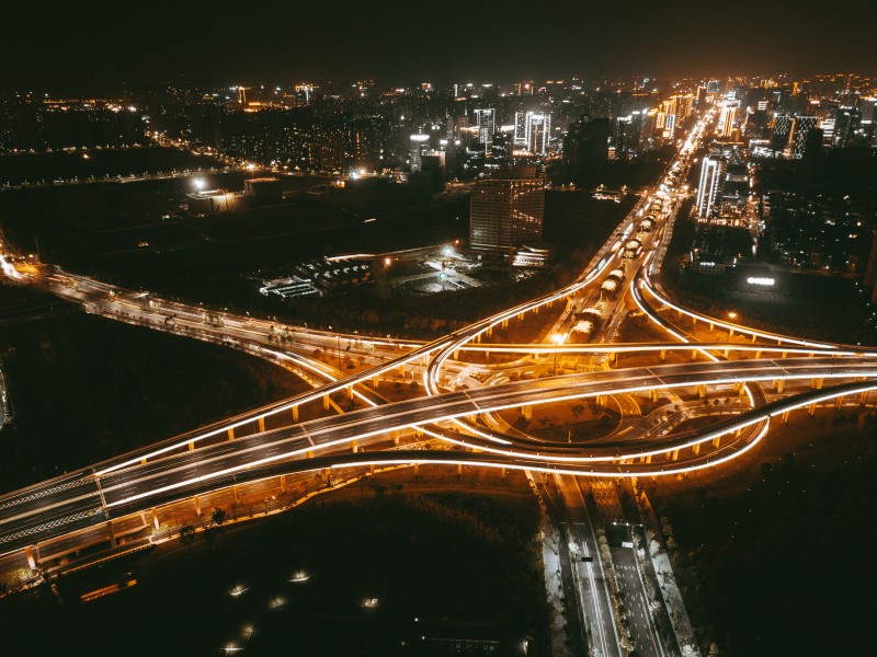 城市大桥夜景图片