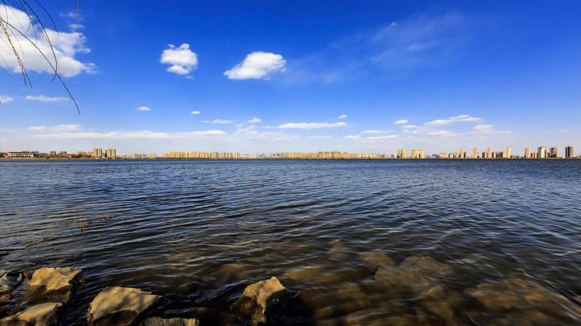 山西晋阳湖风景图片