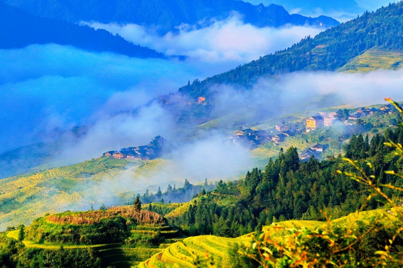 广西龙脊梯田风景图片