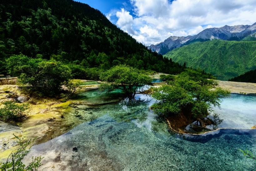 四川黄龙风景图片