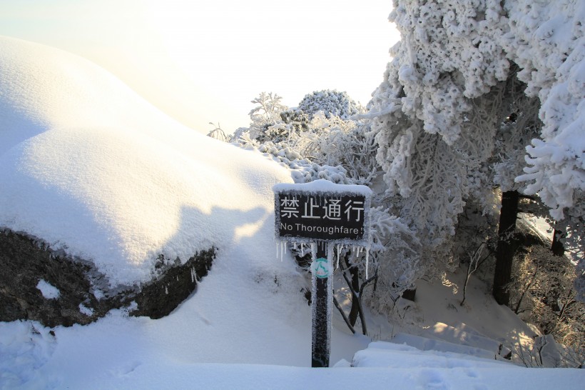 安徽安慶天竺山雪景圖片