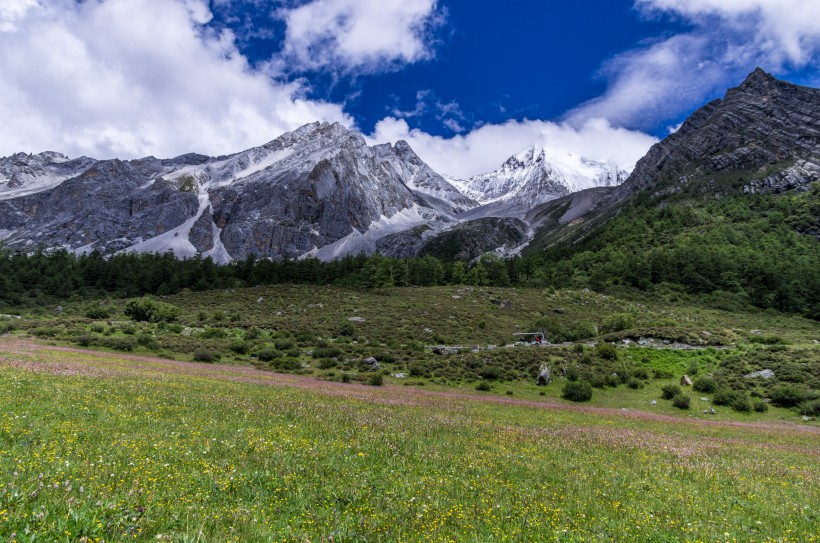 盛夏的四川稻城亚丁风景图片