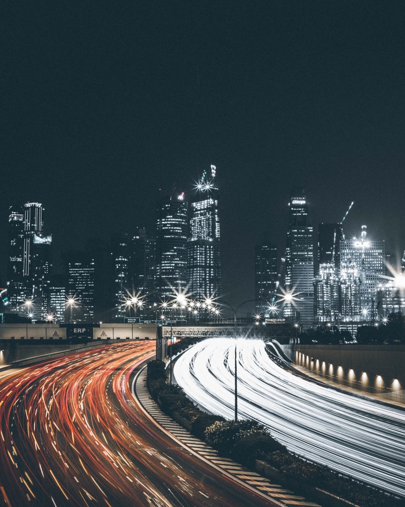 繁华的城市夜景图片