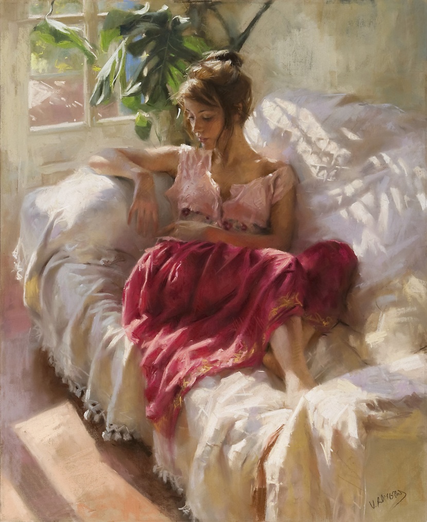 Vicente Romero Redondo婀娜多姿女性油画图片