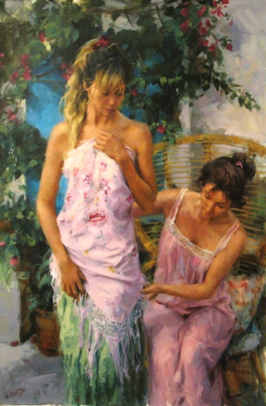 Vicente Romero Redondo婀娜多姿女性油画图片