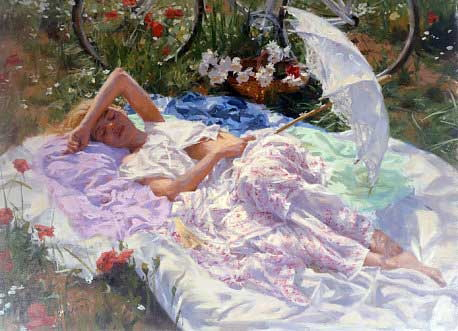 Vicente Romero Redondo婀娜多姿女性油画图片