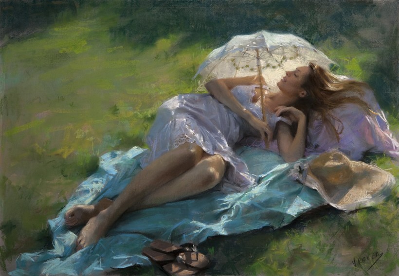 Vicente Romero Redondo婀娜多姿女性油画图片