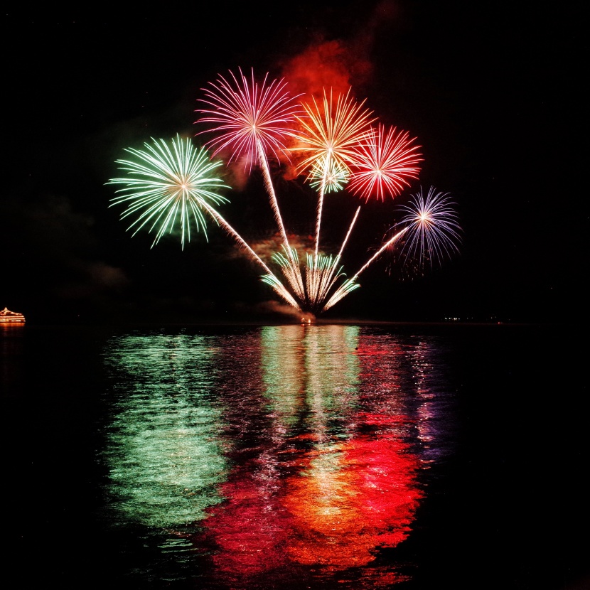 夜空中唯美璀璨的煙花圖片