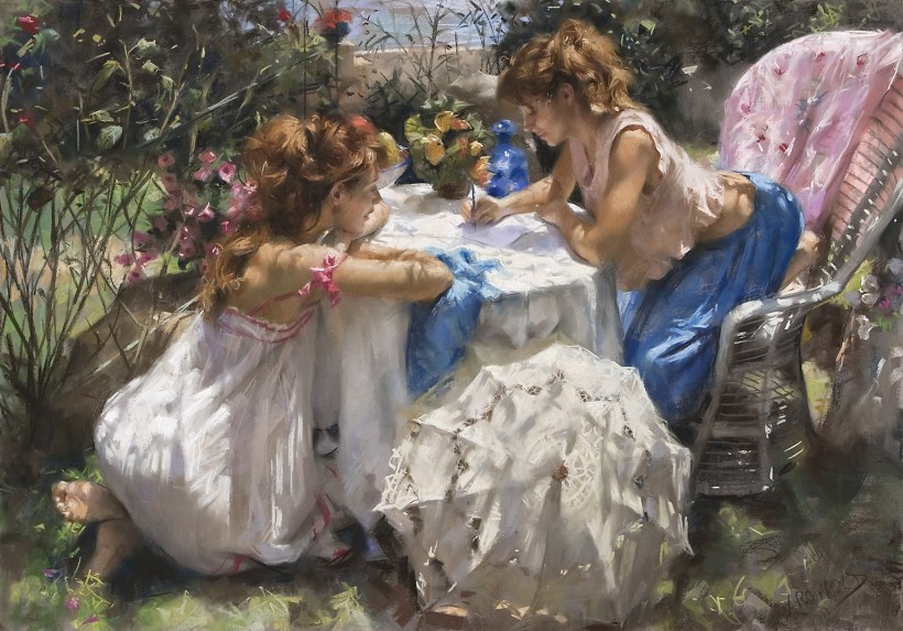 Vicente Romero Redondo婀娜多姿女性油画图片