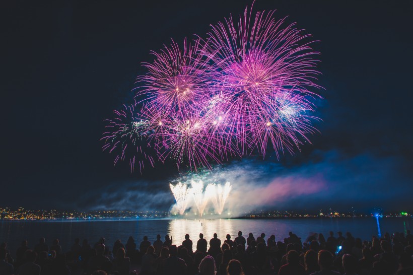 夜空中唯美璀璨的煙花圖片