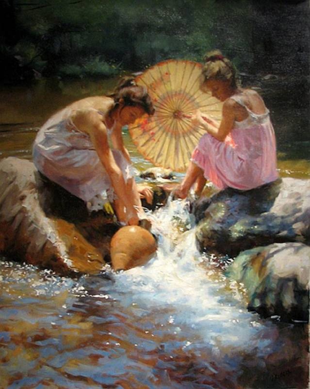 Vicente Romero Redondo婀娜多姿女性油画图片