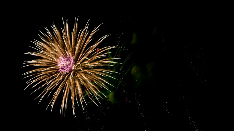 夜空中璀璨的烟花图片