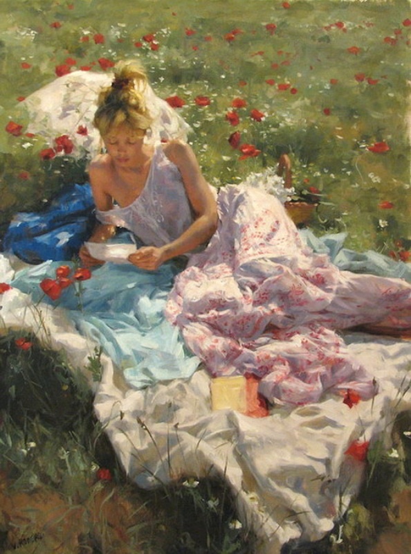 Vicente Romero Redondo婀娜多姿女性油画图片