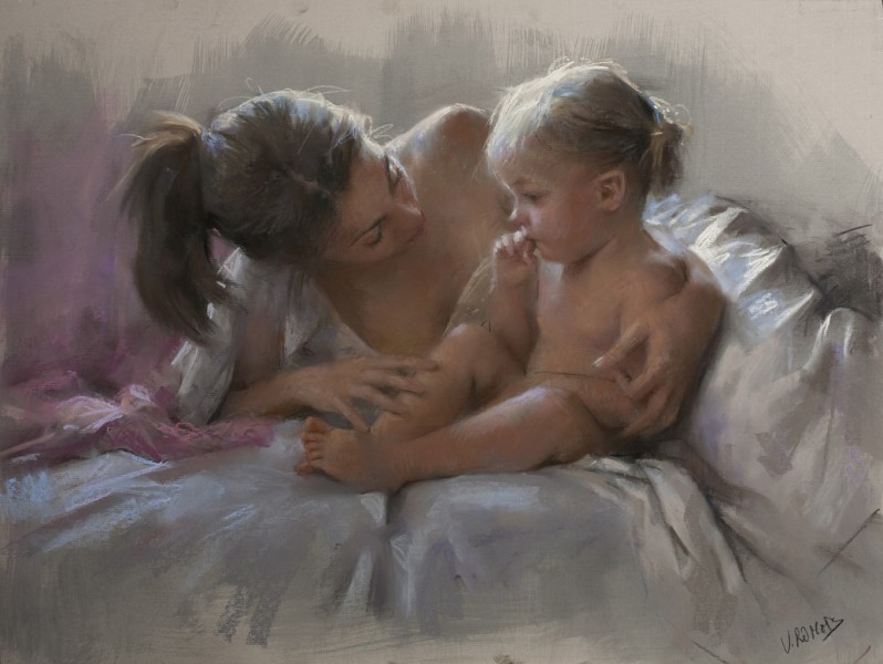 Vicente Romero Redondo 油画之母爱图片