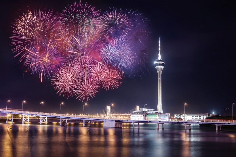 夜空中美麗的煙花圖片