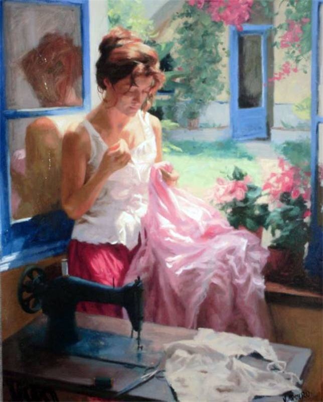 Vicente Romero Redondo婀娜多姿女性油画图片