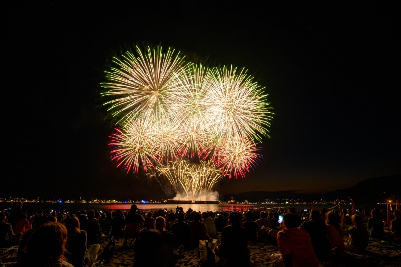 夜空中美丽的烟花图片