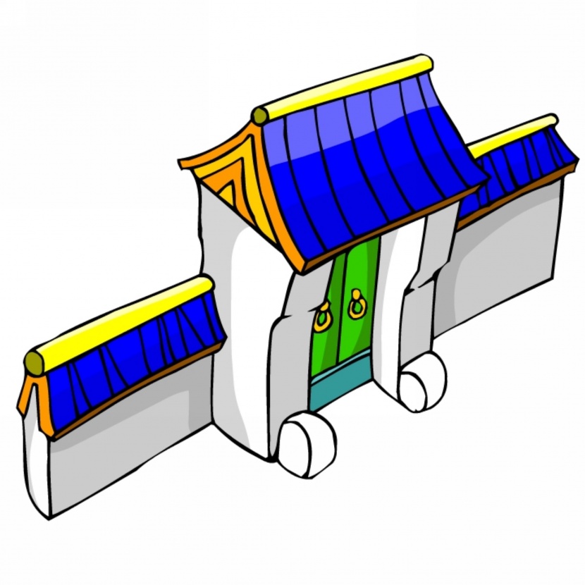 卡通中式建筑图片