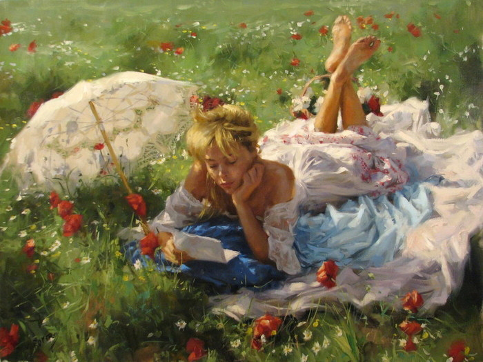 Vicente Romero Redondo婀娜多姿女性油画图片