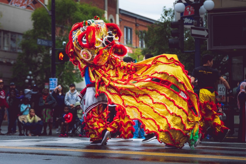 喜庆的节日舞狮图片