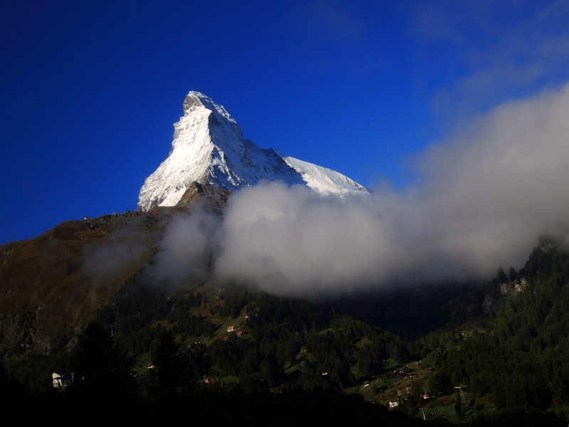 瑞士马特宏峰雪山自然风景图片