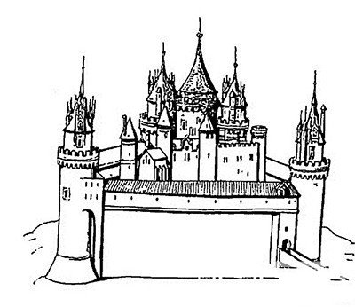 皇室战争城堡简笔画图片