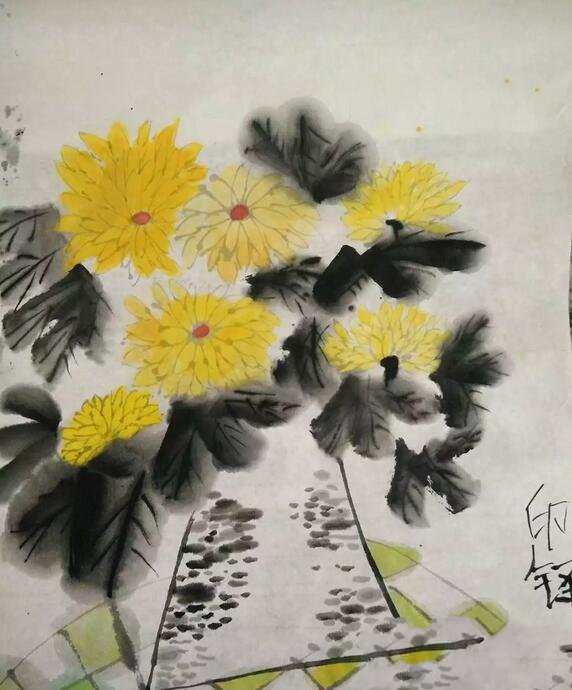 重阳节赏菊国画菊花作品欣赏