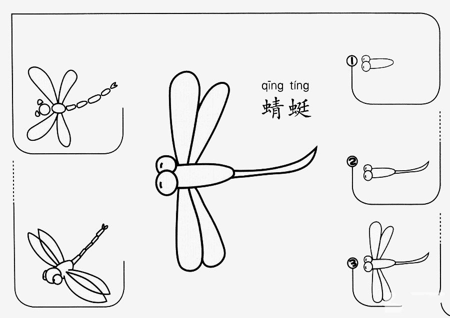 简单的蜻蜓怎么画