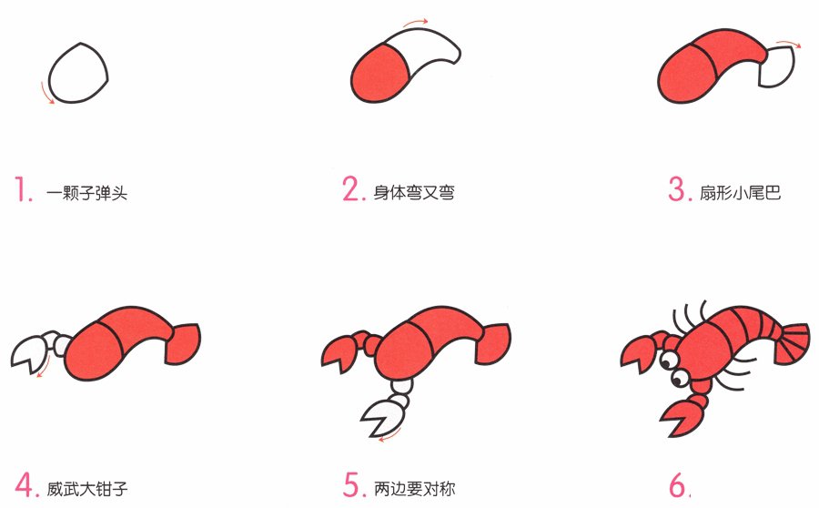 小龍蝦簡(jiǎn)筆畫畫法