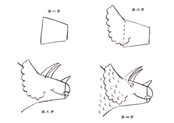 三角龙简笔画教程