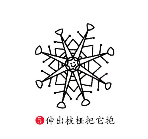 可愛的雪花怎么畫