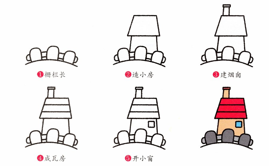 籬笆院簡(jiǎn)筆畫畫法