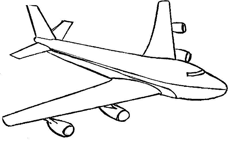 客運飛機簡筆畫