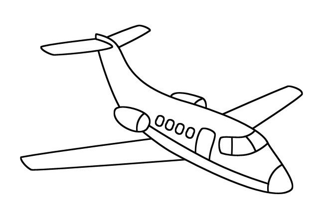 噴氣式飛機(jī)簡筆畫1