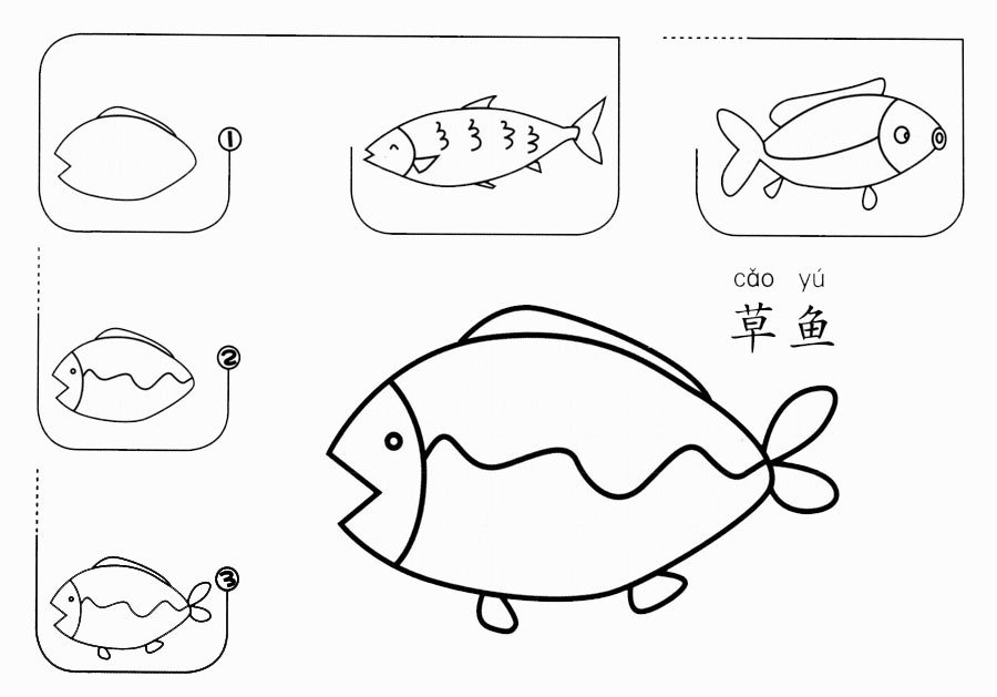 草魚怎么畫